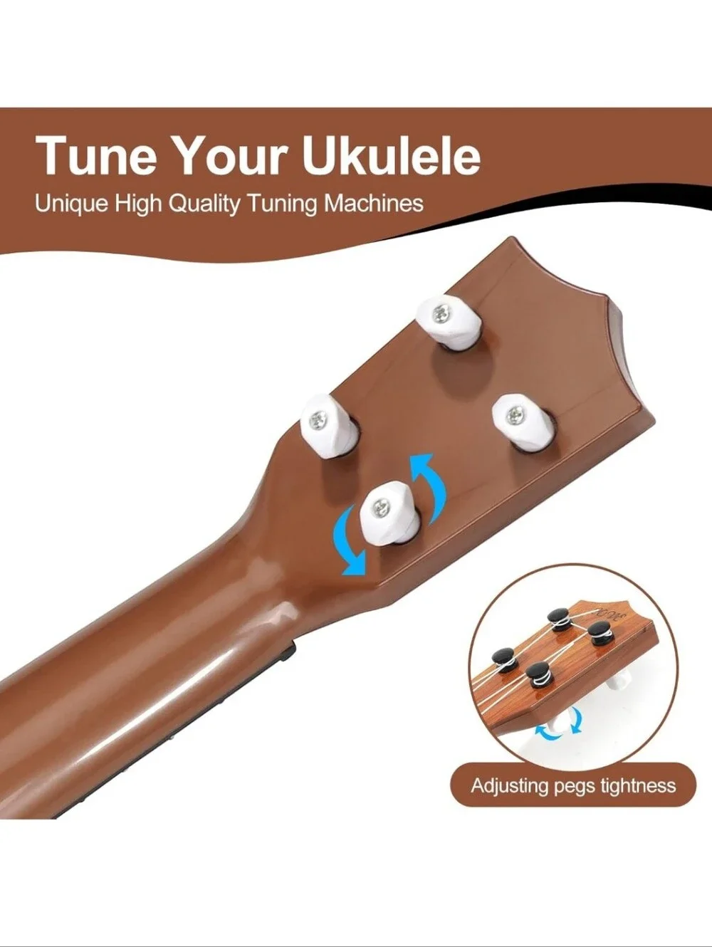 Kids Wooden Ukulele Toy - Natural Wood Finish